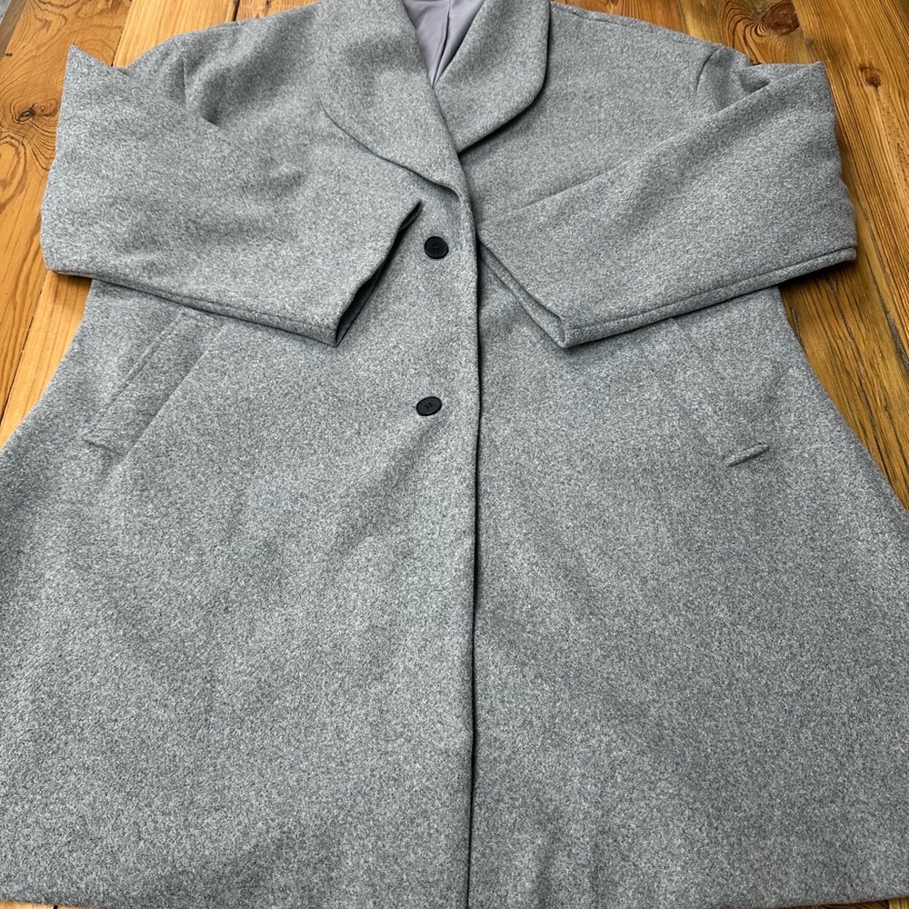 Chic Women's Gray Pea Coat 5X?